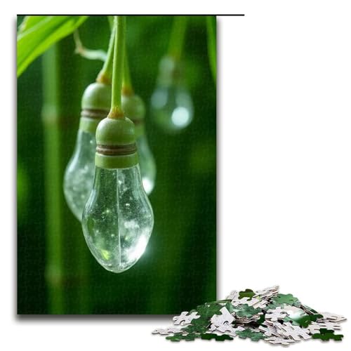 Puzzle für Erwachsene 1000 Teile grüne Bambusglocken Puzzlespiel lustiges Spielzeug 1000 Teile (75 x 50 cm) von ouynngjing