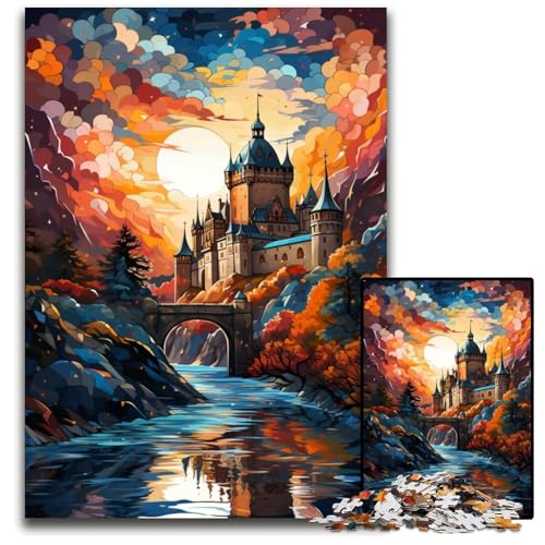 Puzzle für Erwachsene 1000 Teile hoch aufragendes majestätisches Schloss Halloween Weihnachten Geburtstag 1000 Teile (75x50cm) von ouynngjing