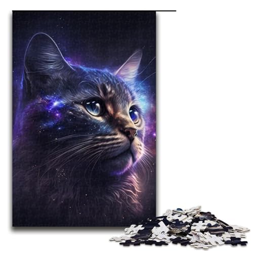 Puzzle für Erwachsene 1000 Teile kosmische Katze Puzzle Lernspiele für Zuhause DIYSpielzeug tolles Geschenk für Spiele 1000 Teile (75 x 50 cm) von ouynngjing