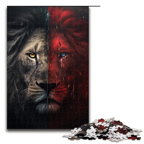Puzzle für Erwachsene 1000 Teile kosmischer Löwe Holzpuzzle 1000 Teile (75 x 50 cm) von ouynngjing