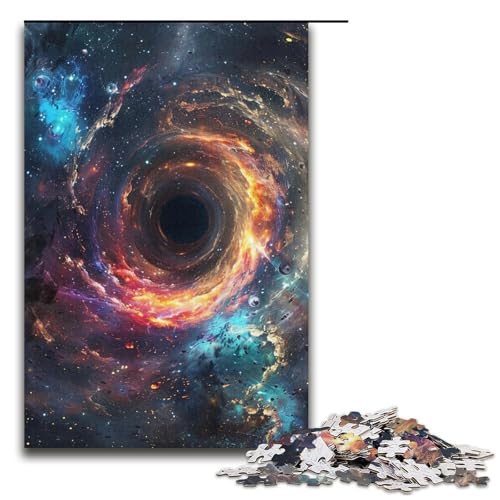 Puzzle für Erwachsene 1000 Teile kosmisches Schwarzes Loch FamilienHolzpuzzle Lernspiel Herausforderungsspielzeug 1000 Teile (38 x 26 cm) von ouynngjing