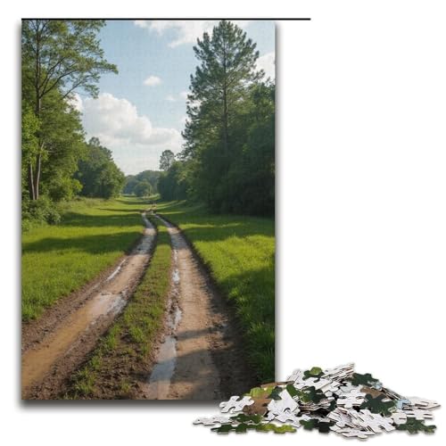 Puzzle für Erwachsene 1000 Teile ländliche Schlammstraße Puzzlespiel lustiges Spielzeug 1000 Teile (38 x 26 cm) von ouynngjing