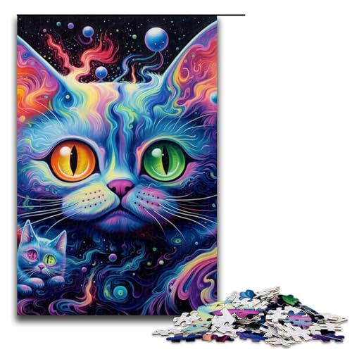 Puzzle für Erwachsene 1000 Teile magische Kunstkatze Puzzle Lernspiele für Zuhause DIYSpielzeug tolles Geschenk für Spiele 1000 Teile (75 x 50 cm) von ouynngjing