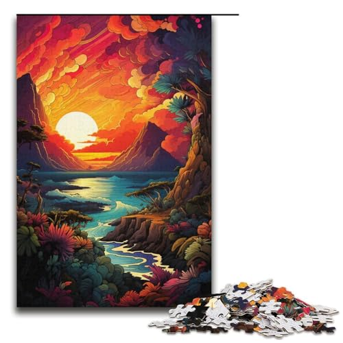 Puzzle für Erwachsene 1000 Teile magische Sonnenuntergangslandschaft Puzzlespiele Spielzeug Geschenk geeignet für die Schreibtischdekoration 1000 Teile (38 x 26 cm) von ouynngjing
