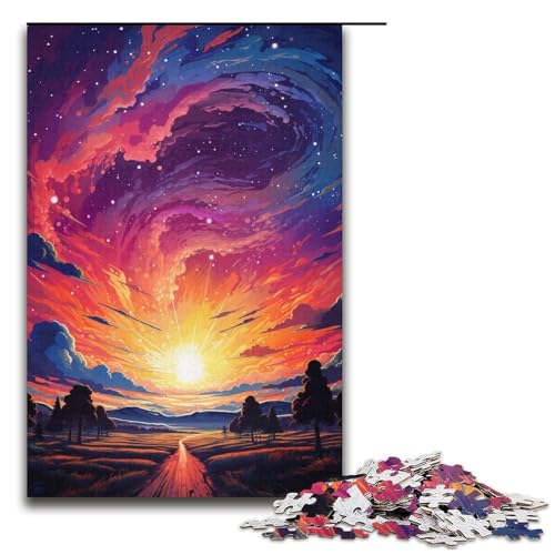 Puzzle für Erwachsene 1000 Teile magischer bunter Himmel Puzzlespiel lustiges Spielzeug 1000 Teile (38 x 26 cm) von ouynngjing