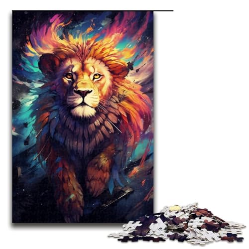 Puzzle für Erwachsene 1000 Teile majestätischer Löwe Puzzle Spiele Spielzeug Geschenk geeignet für die Schreibtischdekoration 1000 Teile (75 x 50 cm) von ouynngjing