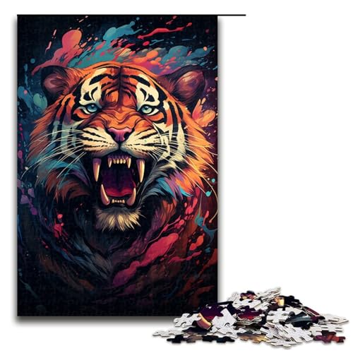 Puzzle für Erwachsene 1000 Teile majestätisches Gemälde Tiger Heimdekoration Puzzle Spielzeug Geschenk für die ganze Familie 1000 Teile (75 x 50 cm) von ouynngjing