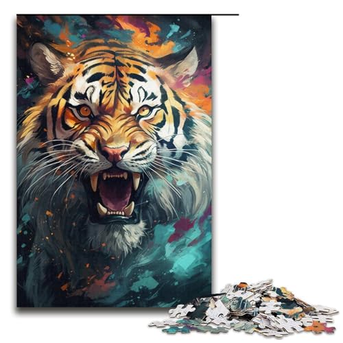 Puzzle für Erwachsene 1000 Teile majestätisches Gemälde TigerPuzzle Lernspiele für Zuhause DIYSpielzeug tolles Geschenk für Spiele 1000 Teile (38 x 26 cm) von ouynngjing