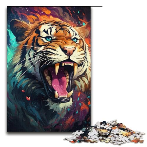 Puzzle für Erwachsene 1000 Teile majestätisches Gemälde TigerPuzzle Lernspiele für Zuhause DIYSpielzeug tolles Geschenk für Spiele 1000 Teile (38 x 26 cm) von ouynngjing