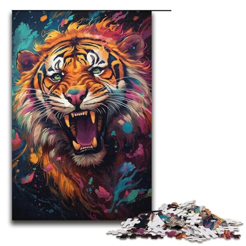 Puzzle für Erwachsene 1000 Teile majestätisches Gemälde TigerPuzzle für Erwachsene Holzpuzzle Familienspiele Weihnachts und Geburtstagsgeschenke 1000 Teile (38 x 26 cm) von ouynngjing