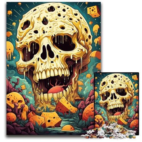 Puzzle für Erwachsene 1000 Teile psychedelische Kunst Totenkopf-Papierpuzzle anspruchsvolles Denkspiel für Teenager unterhaltsames interaktives Spiel für die ganze Familie 1000 Teile (38x26cm) von ouynngjing