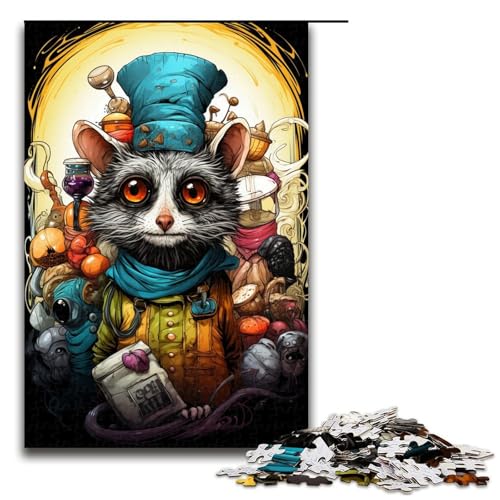Puzzle für Erwachsene 1000 Teile psychedelisches Tier Lemur Puzzle Spiele Spielzeug Geschenk geeignet für die Schreibtischdekoration 1000 Teile (75 x 50 cm) von ouynngjing