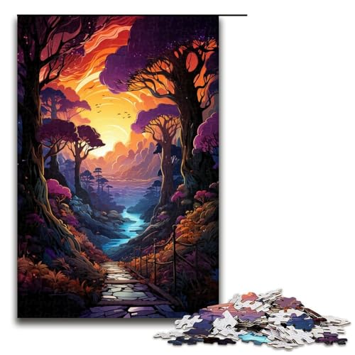 Puzzle für Erwachsene 1000 Teile schöne Fantasielandschaft FamilienHolzpuzzle Lernspiel Herausforderungsspielzeug 1000 Teile (75 x 50 cm) von ouynngjing