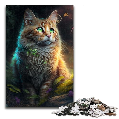 Puzzle für Erwachsene 1000 Teile süße Kätzchenfamilie Holzpuzzle Lernspiel Herausforderungsspielzeug 1000 Teile (75 x 50 cm) von ouynngjing