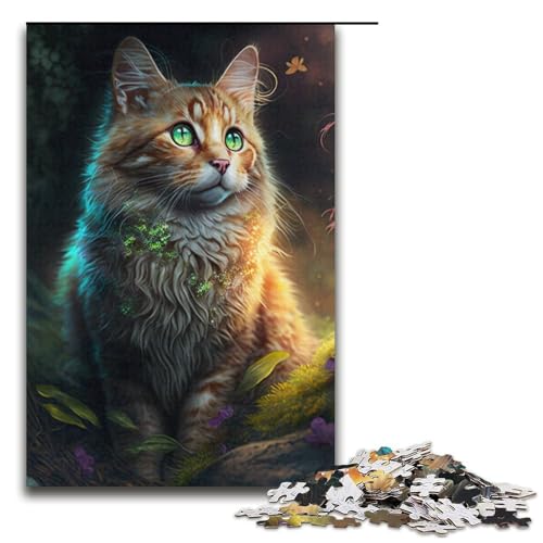 Puzzle für Erwachsene 1000 Teile süßes Kätzchen Holzpuzzle für Kinder Lernspiel 1000 Teile (38 x 26 cm) von ouynngjing