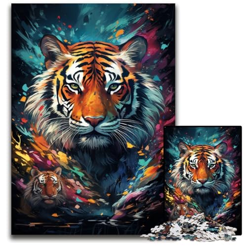 Puzzle für Erwachsene 1000 Teile wildes TigerMalpuzzle für Erwachsene interaktives Familienspiel DIYHeimdekoration GehirnHerausforderung Geschenk 1000 Teile (75 x 50 cm) von ouynngjing