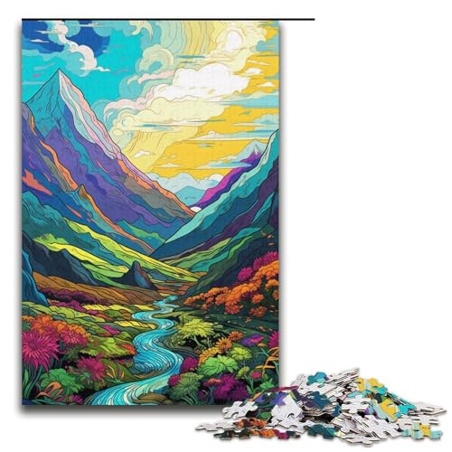 Puzzle für Erwachsene 1000 Teile wunderschöne Fantasielandschaft Holzpuzzle für Erwachsene Familienspiele Weihnachts- und Geburtstagsgeschenke 1000 Teile (38 x 26 cm) von ouynngjing