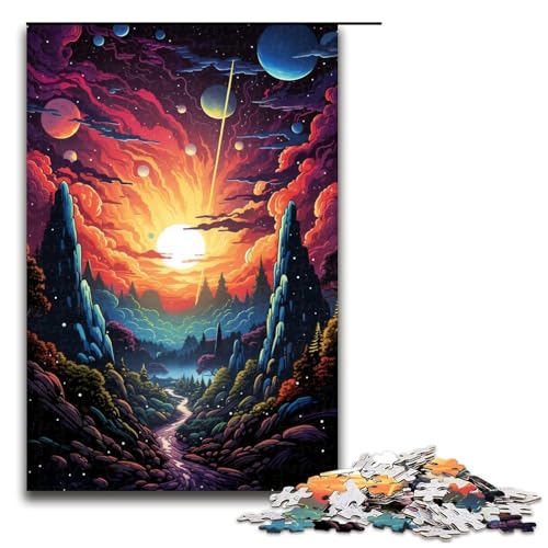 Puzzle für Erwachsene 1000 Teile wunderschöne Fantasielandschaft Holzpuzzle für Erwachsene Familienspiele Weihnachts und Geburtstagsgeschenke 1000 Teile (75 x 50 cm) von ouynngjing