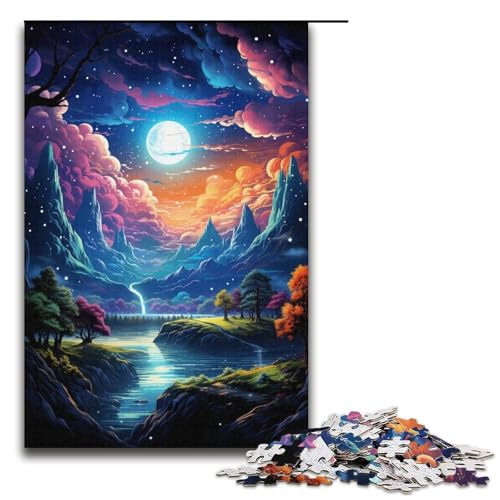 Puzzle für Erwachsene 1000 Teile wunderschöne Fantasielandschaft Puzzlespiel lustiges Spielzeug 1000 Teile (38 x 26 cm) von ouynngjing