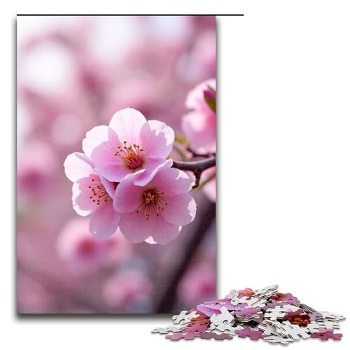 Puzzle für Erwachsene 1000 Teile wunderschöne Kirschblüten Geburtstagsgeschenk für Teenager ab 14 Jahren 1000 Teile (75 x 50 cm) von ouynngjing