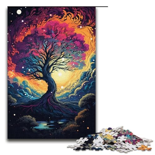 Puzzle für Erwachsene 1000 Teile wunderschöner Kirschblütenbaum Lernspiele für Zuhause DIY-Spielzeug tolles Geschenk für Spiele 1000 Teile (38 x 26 cm) von ouynngjing