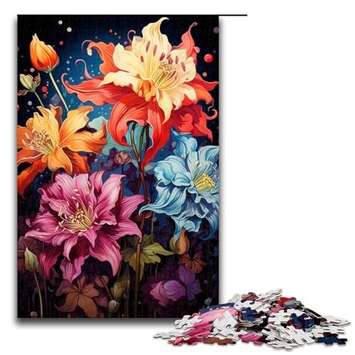 Puzzle für Erwachsene 1000 Teile wunderschönes farbenfrohes Gemälde mit Blumen Lernspiele für Zuhause DIY-Spielzeug tolles Geschenk für Spiele 1000 Teile (75 x 50 cm) von ouynngjing