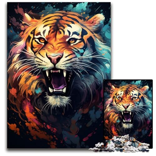 Puzzle für Erwachsene 1000 Wilde Bunte Tiger unmögliche Puzzles für Erwachsene anspruchsvolles Denkspiel für Teenager unterhaltsames interaktives Spiel für die ganze Familie 1000 Teile (75 x 50 cm) Puzzle für Erwachsene 1000 Wilde Bunte Tiger unmögliche Puzzles für Erwachsene anspruchsvolles Denkspiel für Teenager unterhaltsames interaktives Spiel für die ganze Familie 1000 Teile (75 x 50 cm) von ouynngjing