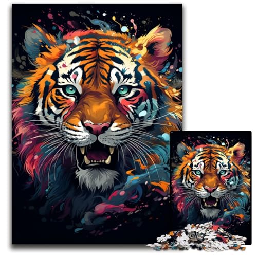 Puzzle für Erwachsene 1000 Wilde Bunte Tiger unmögliche Puzzles für Erwachsene anspruchsvolles Denkspiel für Teenager unterhaltsames interaktives Spiel für die ganze Familie 1000 Teile (75 x 50 cm) Puzzle für Erwachsene 1000 Wilde Bunte Tiger unmögliche Puzzles für Erwachsene anspruchsvolles Denkspiel für Teenager unterhaltsames interaktives Spiel für die ganze Familie 1000 Teile (75 x 50 cm) von ouynngjing