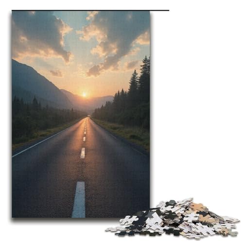 Puzzle für Erwachsene A Long Way to Go 1000 Teile Holzpuzzle für Kinder ab 12 Jahren anspruchsvolles Spiel 1000 Teile (38 x 26 cm) von ouynngjing