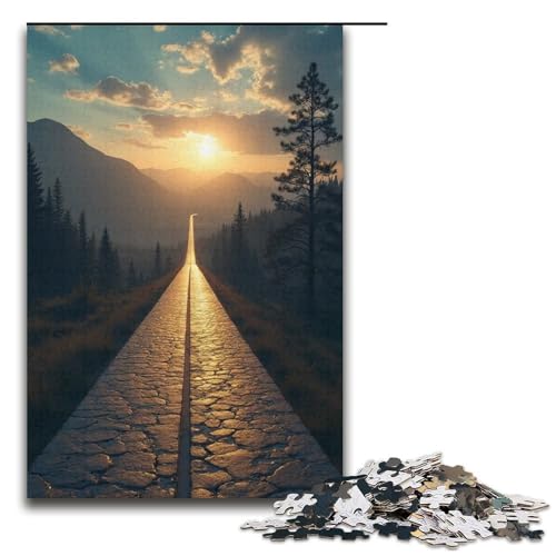 Puzzle für Erwachsene A Long Way to Go 1000-teiliges Holzpuzzle für Kinder ab 12 Jahren Heimdekoration 1000 Teile (38 x 26 cm) von ouynngjing