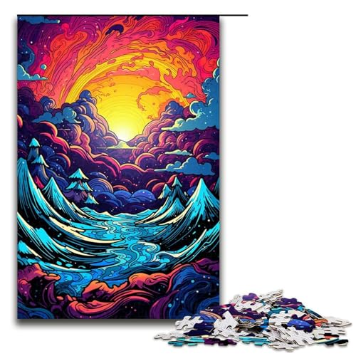 Puzzle für Erwachsene Alaskan_Glaciers 1000teiliges Holzpuzzle für Familienspiele 1000 Teile (75 x 50 cm) von ouynngjing