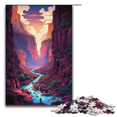 Puzzle für Erwachsene Amerikanischer Grand Canyon 1000teiliges Holzpuzzle für Kinder ab 12 Jahren Lernspielzeug 1000 Teile (38 x 26 cm) von ouynngjing