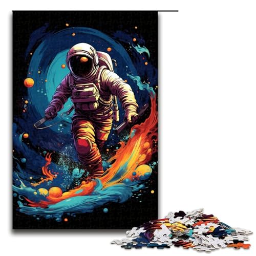 Puzzle für Erwachsene AstronautenSurfen 1000 Teile Holzpuzzle für Kinder ab 12 Jahren Heimdekoration 1000 Teile (75 x 50 cm) von ouynngjing
