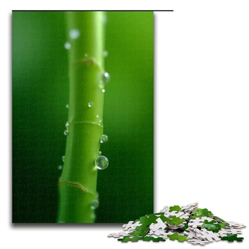 Puzzle für Erwachsene Bambus-Tautropfen 1000-teiliges Holzpuzzle für Kinder ab 12 Jahren Lernspielzeug 1000 Teile (75 x 50 cm) von ouynngjing