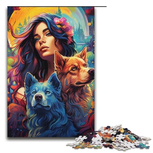 Puzzle für Erwachsene Besitzer und Tiere 1000teiliges Holzpuzzle für Kinder ab 12 Jahren Lernspielzeug 1000 Teile (38 x 26 cm) von ouynngjing