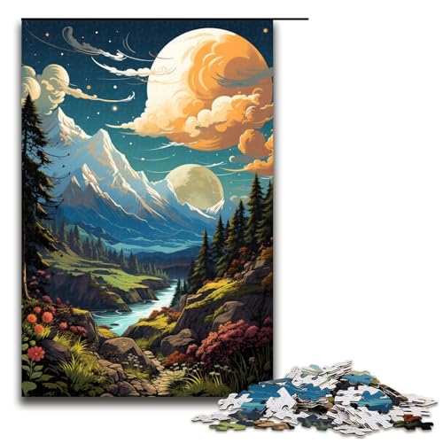 Puzzle für Erwachsene Bezaubernde Landschaft 1000 Teile Holzpuzzle für Kinder ab 12 Jahren Lernspielzeug 1000 Teile (75 x 50 cm) von ouynngjing