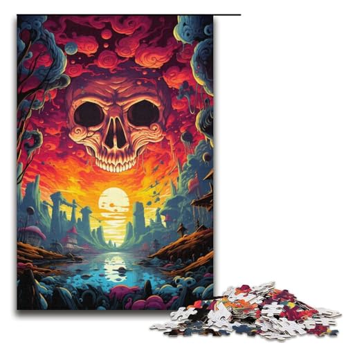 Puzzle für Erwachsene Bizarre Bunte Monster 1000 Teile Holzpuzzle für Erwachsene und Kinder ab 12 Jahren 1000 Teile (38 x 26 cm) von ouynngjing