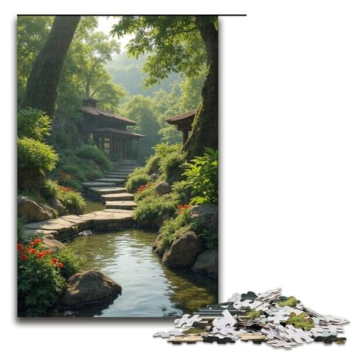 Puzzle für Erwachsene Blumen am Straßenrand 1000 Teile Holzpuzzle für Kinder ab 12 Jahren anspruchsvolles Spiel 1000 Teile (75 x 50 cm) von ouynngjing