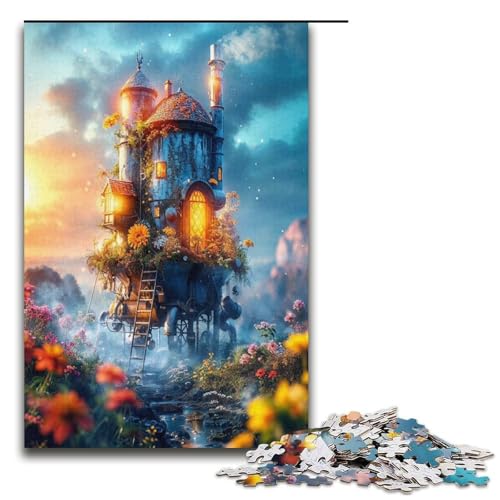 Puzzle für Erwachsene Blumenschloss 1000 Teile Holzpuzzle für Erwachsene und Kinder ab 12 Jahren 1000 Teile (38 x 26 cm) von ouynngjing