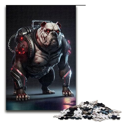 Puzzle für Erwachsene Bulldogge 1000 Teile Holzpuzzle für Erwachsene und Kinder ab 12 Jahren 1000 Teile (75 x 50 cm) von ouynngjing