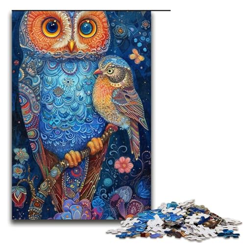 Puzzle für Erwachsene Bunte Eule 1000 Teile Holzpuzzle für Erwachsene und Kinder ab 12 Jahren 1000 Teile (75 x 50 cm) von ouynngjing