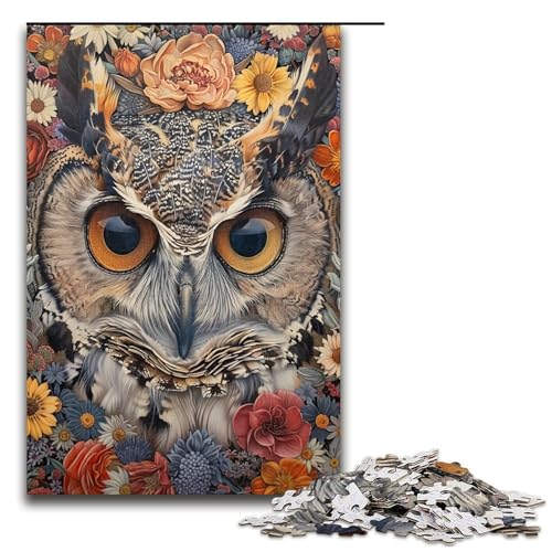 Puzzle für Erwachsene Bunte Eule 1000 Teile Holzpuzzle für Kinder ab 12 Jahren Lernspielzeug 1000 Teile (75 x 50 cm) von ouynngjing