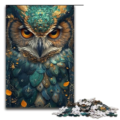 Puzzle für Erwachsene Bunte Eule 1000 Teile Holzpuzzle für Kinder ab 12 Jahren Lernspielzeug 1000 Teile (75 x 50 cm) von ouynngjing