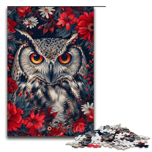 Puzzle für Erwachsene Bunte Eule 1000 Teile Holzpuzzle für Kinder ab 12 Jahren Lernspielzeug 1000 Teile (75 x 50 cm) von ouynngjing