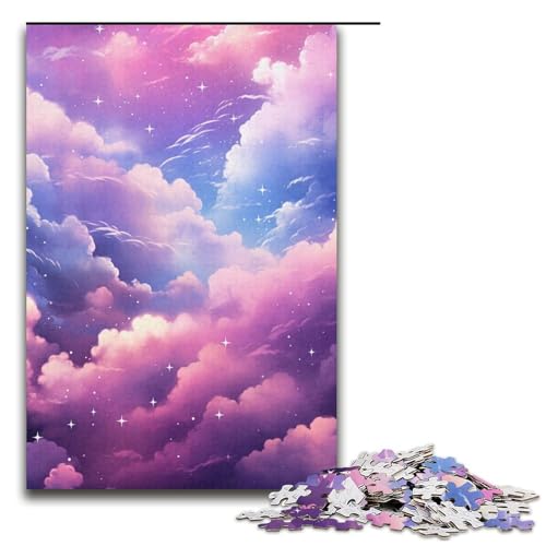 Puzzle für Erwachsene Bunte Explosive Wolke 1000 Teile Holzpuzzle für Erwachsene und Kinder ab 12 Jahren Lernspielzeug 1000 Teile (38 x 26 cm) von ouynngjing
