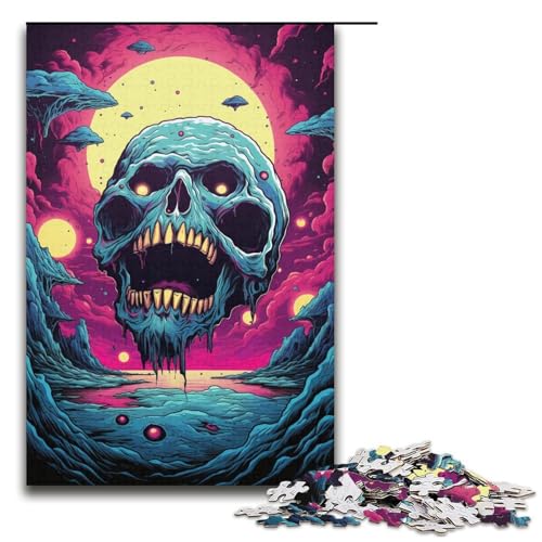 Puzzle für Erwachsene Bunte Fantasy-Monster 1000-teiliges Holzpuzzle für Kinder ab 12 Jahren Lernspielzeug 1000 Teile (38 x 26 cm) von ouynngjing