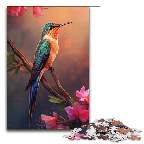 Puzzle für Erwachsene Bunte Kolibris 1000 Teile Holzpuzzle für Kinder ab 12 Jahren Lernspielzeug 1000 Teile (38 x 26 cm) von ouynngjing