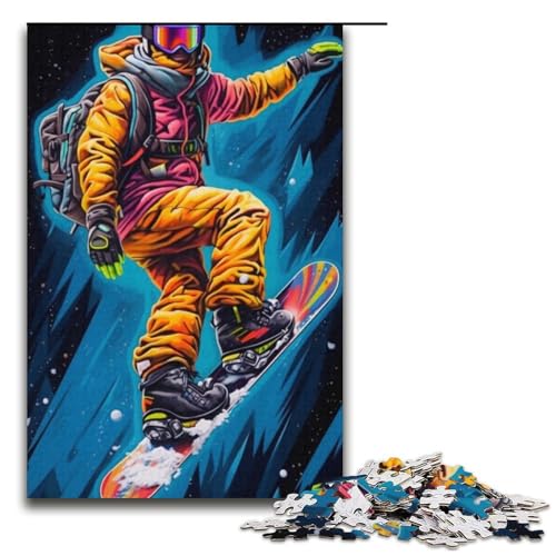 Puzzle für Erwachsene Bunte NeonGraffitiAstronauten 1000 Teile Holzpuzzle für Erwachsene und Kinder ab 12 Jahren Lernspielzeug 1000 Teile (38 x 26 cm) von ouynngjing