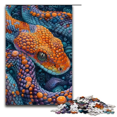 Puzzle für Erwachsene Bunte Schlange 1000 Teile Holzpuzzle für Kinder ab 12 Jahren Heimdekoration 1000 Teile (75 x 50 cm) von ouynngjing