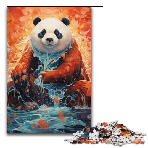 Puzzle für Erwachsene Bunter Panda 1000teiliges Holzpuzzle für Kinder ab 12 Jahren Lernspielzeug 1000 Teile (38 x 26 cm) von ouynngjing